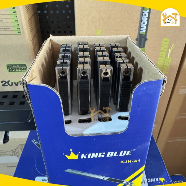 Dụng cụ rọc giấy bản nhỏ 9mm Kingblue KJH-A1, chất liệu thép SK4 bền bỉ, chống gỉ sét - Hàng chính hãng.
