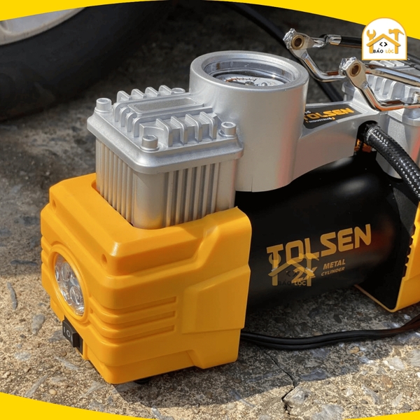Máy bơm hơi 2 xi lanh 12v 200w 40l/ phút cao cấp Tolsen 65516 - Hàng chính hãng