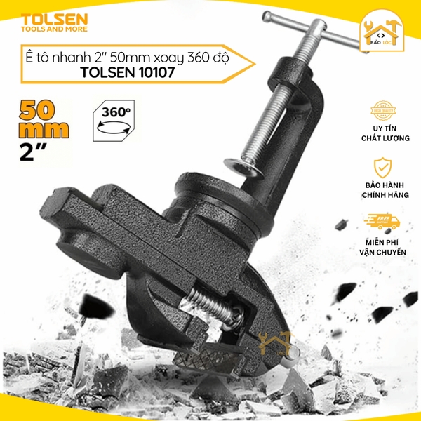 Êtô kẹp bàn đế xoay, độ mở 50mm 2inch Tolsen 10107 - Hàng chính hãng.