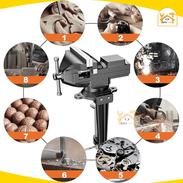 Êtô kẹp bàn đế xoay, độ mở 50mm 2inch Tolsen 10107 - Hàng chính hãng.