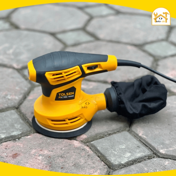 Máy chà nhám đánh bóng tròn 280W, TOLSEN 79566  đế nhám phi125mm, chịu lực tốt - Hàng chính hãng.