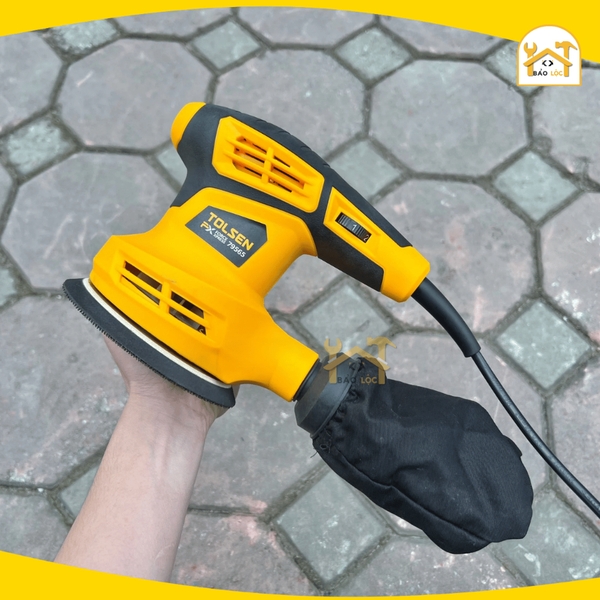 Máy chà nhám đánh bóng tròn 280W, TOLSEN 79566  đế nhám phi125mm, chịu lực tốt - Hàng chính hãng.