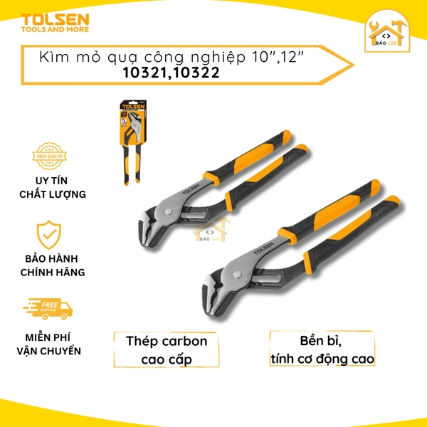Kìm mỏ quạ công nghiệp 10inch 250mm, 12inch 300mm Tolsen 10321, 10322 - Hàng chính hãng.