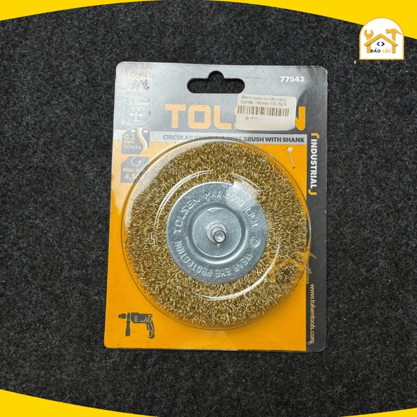 Bánh cước thép dây mài tuần hoàn có chân 50,75,100mm, Trục 6,35mm 1/4 inch- Tolsen 775420,77542,77543