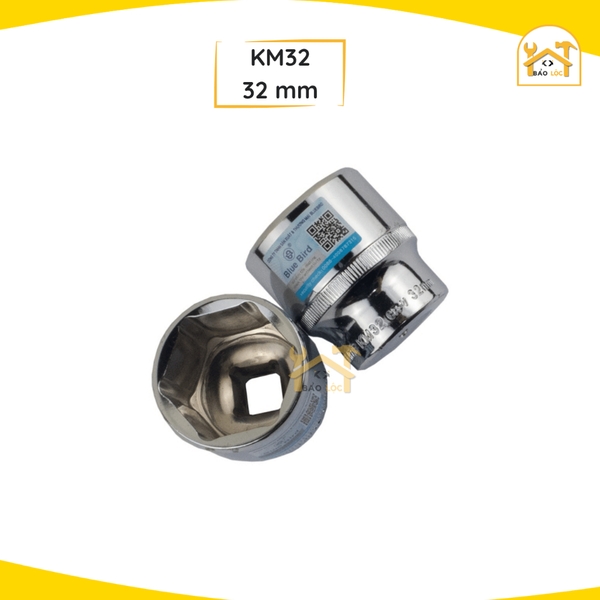 Đầu Tuýp - Khẩu Vặn Ốc 1/2 inch Từ 8-32mm Thép Cr-V Kingblue KM