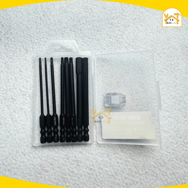 Bộ lục giác KingBlue L8100E, kích thước 100mm, Chuôi Lục Giác 6.35mm, chất liệu thép S2, chân lục giác có từ tính