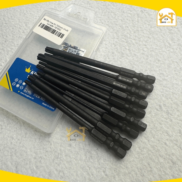 Bộ Lục Giác Hoa Thị KingBlue T9100E 100mm | Thép S2, Chuôi Lục Giác 6.35mm - Hàng chính hãng.