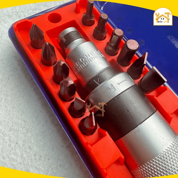 Bộ Tua Vít Đóng Kingblue 13 Chi Tiết, Có Thể Đảo Chiều Siết Và Mở 12 Mũi Đóng Các Loại KV10-13