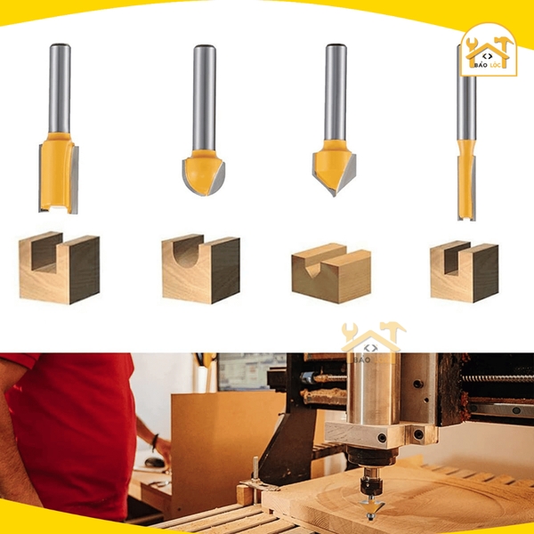 Bộ 15 mũi đánh phay gỗ Router 8mm Tolsen 75681 - Hàng chính hãng