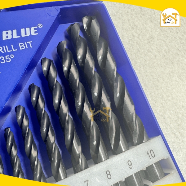 Bộ Mũi Khoan Thép KingBlue KBY1-B10 Thép HSS Kích Thước Từ 1mm Đến 10mm (Hộp 10 Cái)