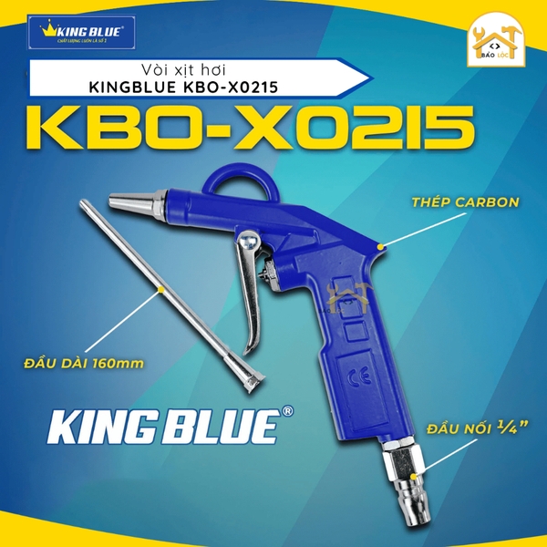Vòi xịt hơi đúc nguyên khối cao cấp, dụng cụ khí nén KingBlue KBO-X0215 - Hàng chính hãng