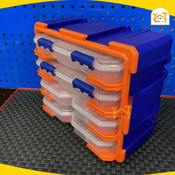 Bộ tủ gồm 2 hộp nhựa chia 13 ngăn và 4 hộp nhựa chia 6 ngăn đựng linh kiện 380x182x32mm WADFOW WTB8346