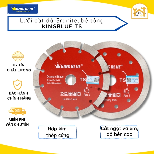 Lưỡi Chuyên Cắt Đá Granite, Bê Tông KINGBLUE TS - Hàng chính hãng.