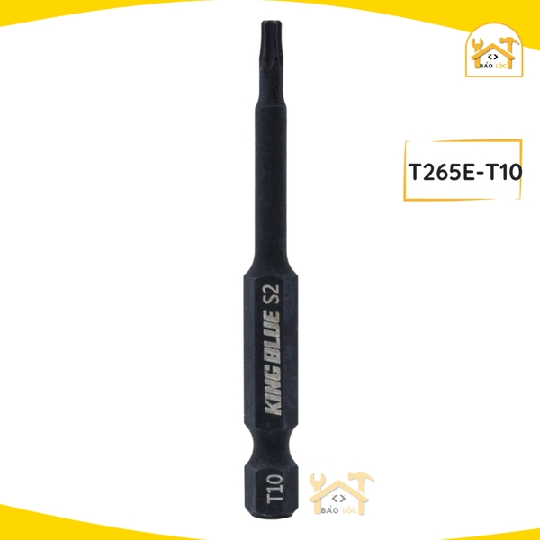 Đầu vít hoa thị 65mm KingBlue T265E, Chất liệu: Thép S2 Taiwan cao cấp, chống trượt và có từ tính cao