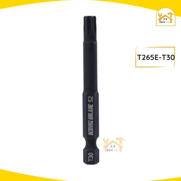Đầu vít hoa thị 65mm KingBlue T265E, Chất liệu: Thép S2 Taiwan cao cấp, chống trượt và có từ tính cao