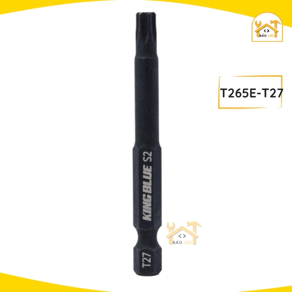 Đầu vít hoa thị 65mm KingBlue T265E, Chất liệu: Thép S2 Taiwan cao cấp, chống trượt và có từ tính cao