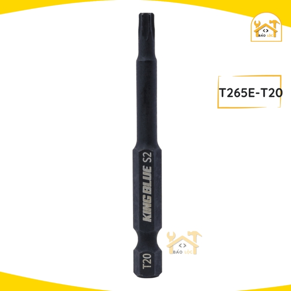 Đầu vít hoa thị 65mm KingBlue T265E, Chất liệu: Thép S2 Taiwan cao cấp, chống trượt và có từ tính cao