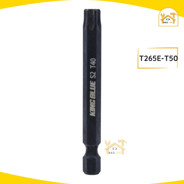 Đầu vít hoa thị 65mm KingBlue T265E, Chất liệu: Thép S2 Taiwan cao cấp, chống trượt và có từ tính cao