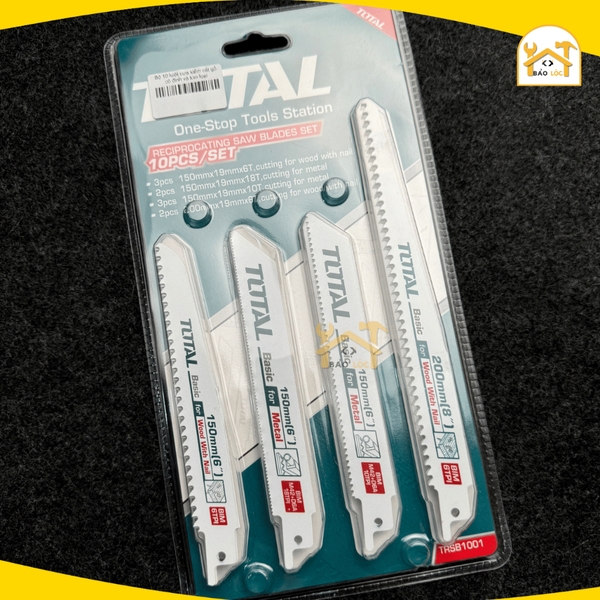 Bộ 10 lưỡi cưa kiếm cắt gỗ có đinh và kim loại TRSB1001 Total - Hàng chính hãng.