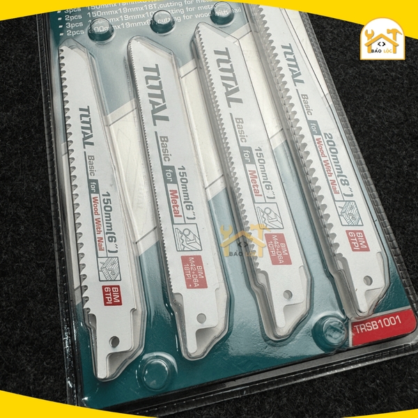 Bộ 10 lưỡi cưa kiếm cắt gỗ có đinh và kim loại TRSB1001 Total - Hàng chính hãng.