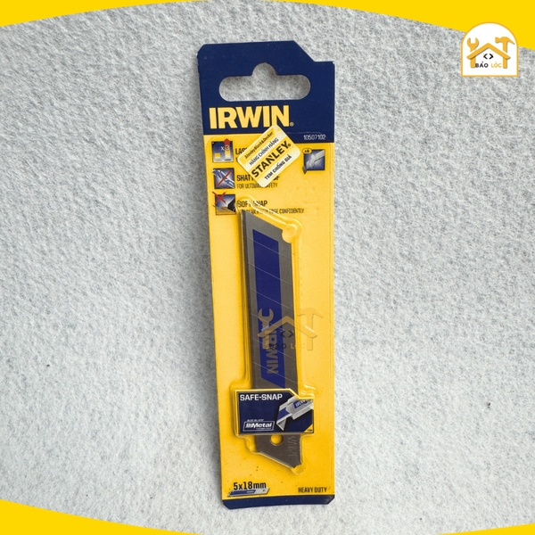 Vỉ 5 lưỡi rọc giấy cao cấp 18mm bi-metal Irwin 10507102 - Hàng chính hãng.