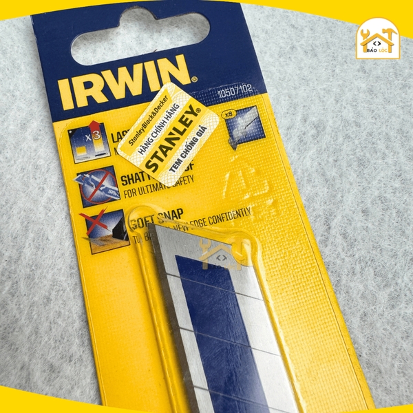 Vỉ 5 lưỡi rọc giấy cao cấp 18mm bi-metal Irwin 10507102 - Hàng chính hãng.