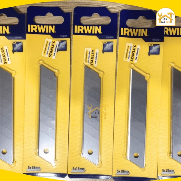 Vỉ 5 lưỡi rọc giấy IRWIN 10504561 18mm (carbon) - Hàng chính hãng.
