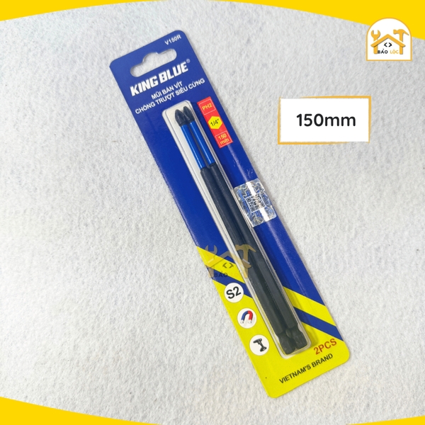 Mũi bắn vít bake PH2 chống trượt Kingblue, Thép S2 Taiwan, từ tính cao, siêu cứng 65mm,100mm,150mm -  V65R,V100R,V150R -