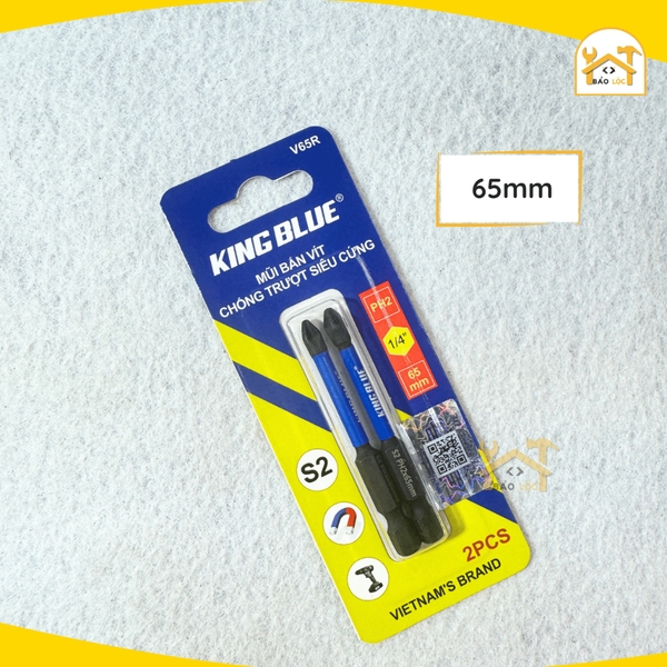 Mũi bắn vít bake PH2 chống trượt Kingblue, Thép S2 Taiwan, từ tính cao, siêu cứng 65mm,100mm,150mm -  V65R,V100R,V150R -