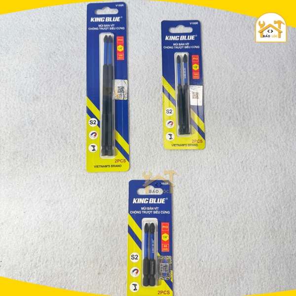 Mũi bắn vít bake PH2 chống trượt Kingblue, Thép S2 Taiwan, từ tính cao, siêu cứng 65mm,100mm,150mm -  V65R,V100R,V150R -