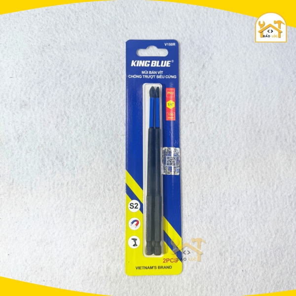Mũi bắn vít bake PH2 chống trượt Kingblue, Thép S2 Taiwan, từ tính cao, siêu cứng 65mm,100mm,150mm -  V65R,V100R,V150R -
