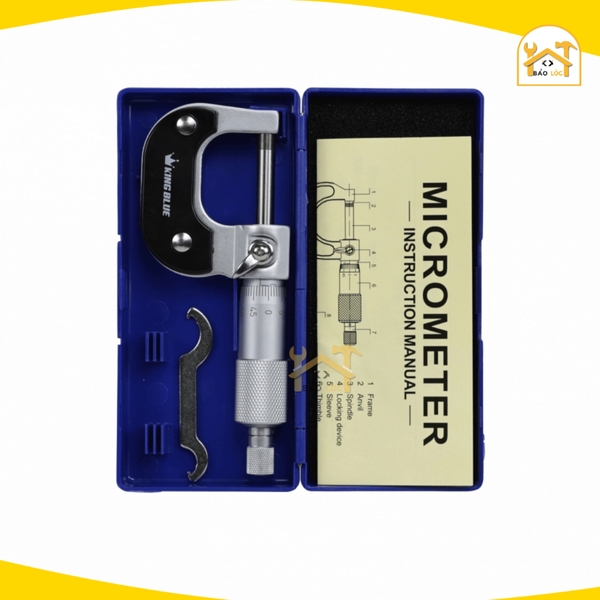 Thước Panme KingBlue TK-025 mức độ đo chính xác tới 0.01mm, nhỏ gọn, dễ dàng sử dụng - Hàng chính hãng.