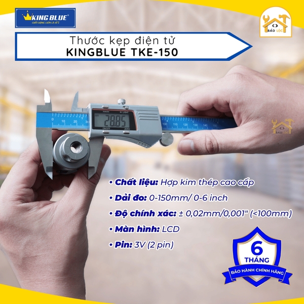 Thước Kẹp Điện Tử KingBlue TKE-150 Hợp Kim Thép cao cấp - Đo chiều sâu độ cao độ dài bề mặt