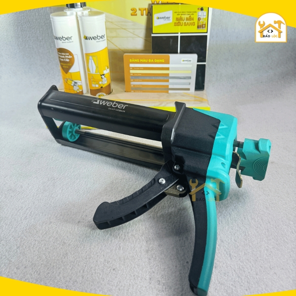 Bộ dụng cụ epoxy 2 thành phần Weber, Bơm keo đều tỷ lệ 1:1, Bộ dụng cụ chà ron - Hàng chính hãng.