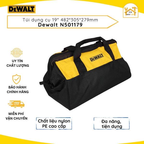 Túi vải đựng dụng cụ Dewalt N501179 482x305x279mm - Hàng chính hãng.