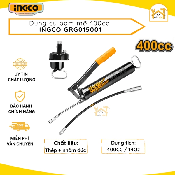 Dụng cụ bơm mỡ, sử dụng bảo trì, bôi trơn máy móc, ô tô 400cc INGCO GRG015001 - Hàng chính hãng.