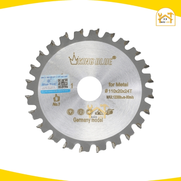 Lưỡi cưa cắt sắt, hợp kim tua chậm KingBlue K1-110x24T - Lưỡi cưa được làm từ hợp kim siêu cứng, không rỉ