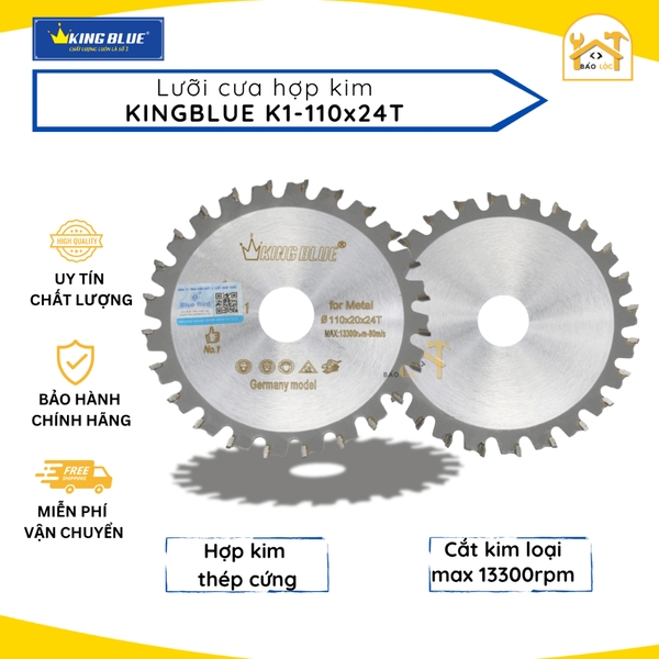 Lưỡi cưa cắt sắt, hợp kim tua chậm KingBlue K1-110x24T - Lưỡi cưa được làm từ hợp kim siêu cứng, không rỉ