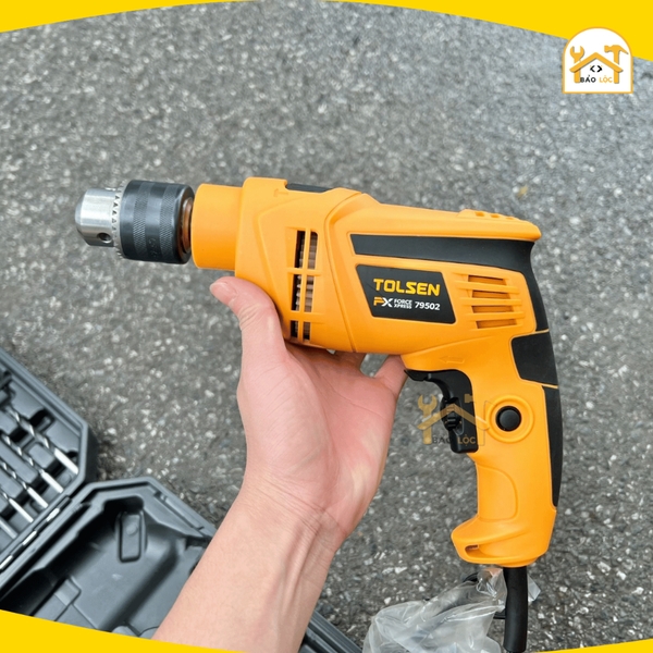 Bộ Dụng Cụ Gia Đình 94 Chi Tiết kèm Máy Khoan Điện Đầu Kẹp 13 ly 710W Tolsen 79685 - Hàng chính hãng.