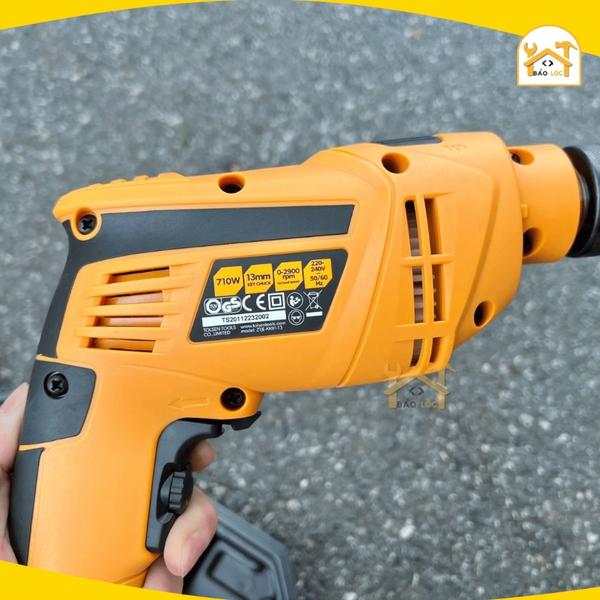 Bộ Dụng Cụ Gia Đình 94 Chi Tiết kèm Máy Khoan Điện Đầu Kẹp 13 ly 710W Tolsen 79685 - Hàng chính hãng.