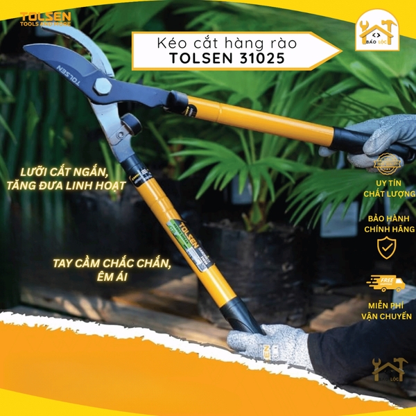 Kéo cắt hàng rào tăng đưa lưỡi ngắn Tolsen 31025, kích thước 24″ – 36″ (610mm – 914mm) - Hàng chính hãng.