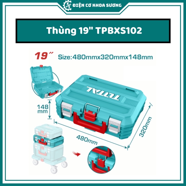 Thùng đựng đồ nghề Total xếp chồng TPBXS101, TPBXS102, TPBXS103, THTWB61001 - Hàng chính hãng