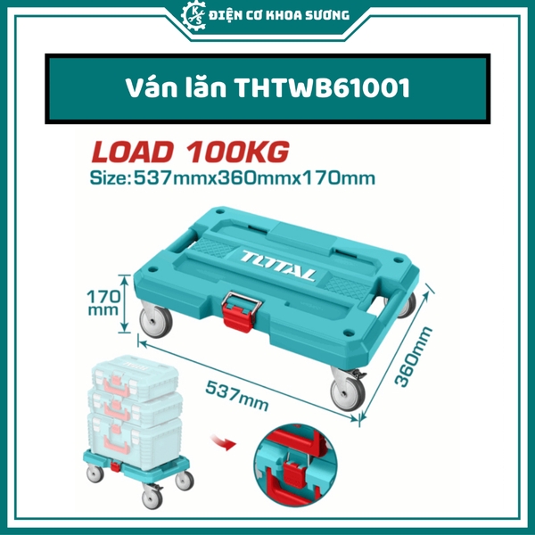 Thùng đựng đồ nghề Total xếp chồng TPBXS101, TPBXS102, TPBXS103, THTWB61001 - Hàng chính hãng