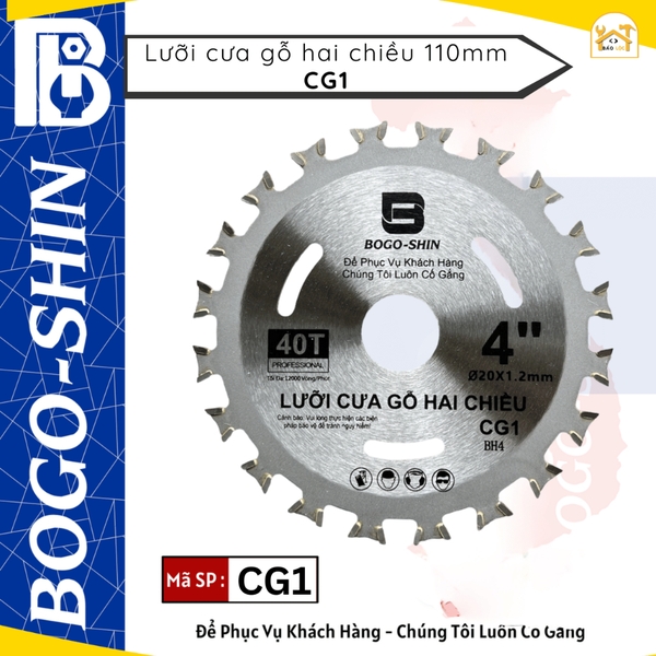 Lưỡi cưa gỗ 2 chiều 110mm BOGO-SHIN , lưỡi cắt gỗ liên hoàn 2 chiều cao cấp hợp kim Niken.