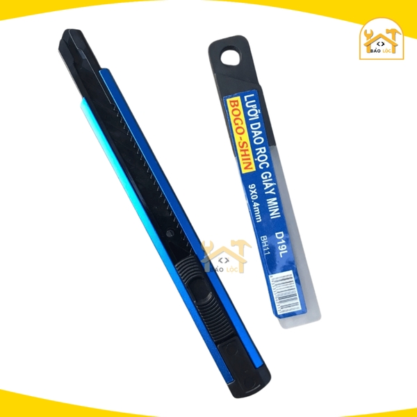 Dụng cụ rọc giấy mini BOGO-SHIN D19, daotrổ giấy thép SK5 rọc băng dính, cắt bìa carton.