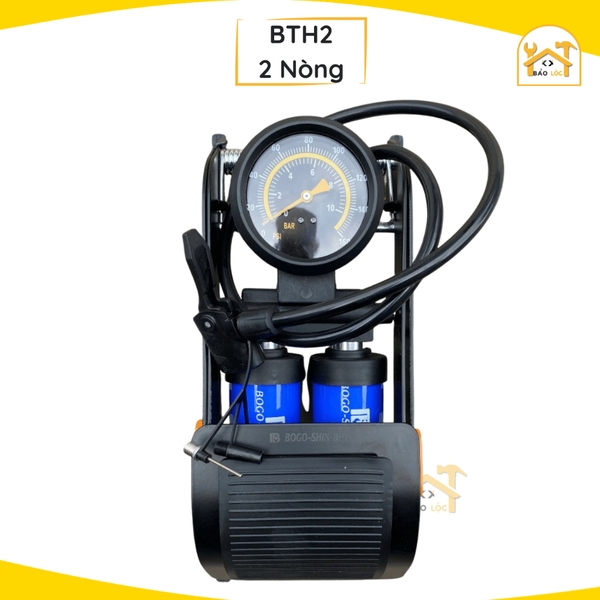 Bơm Hơi Đạp Chân Một Xi Lanh & Hai Xi Lanh Bogo-Shin BH1,BH2, bơm ôtô, xe máy dậm chân.