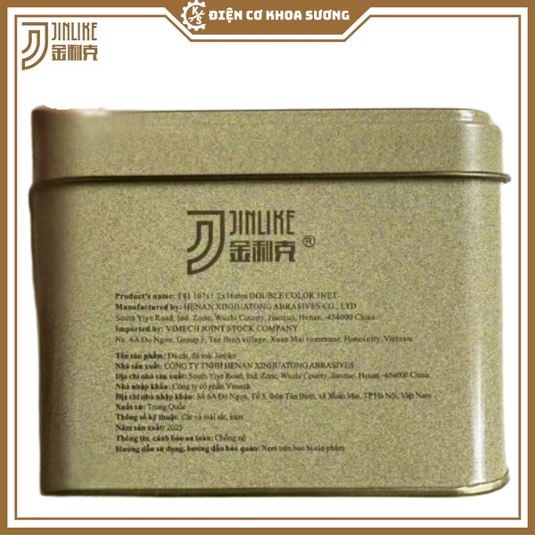 Đá cắt sắt inox JINLIKE 1 tấc 107mm – Lưỡi cắt kim loại, cắt sắt, đá cắt bền, dùng cho máy cắt