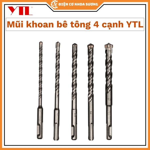 Mũi khoan tường bê tông 4 cạnh YTL chuôi sds dài 110mm, 160mm - Hàng chính hãng