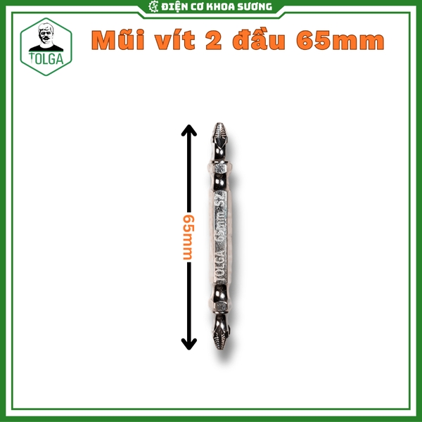 Mũi vít chống trượt Tolga thép S2, mũi vít 1 đầu, mũi vít 2 đầu - Hàng chính hãng