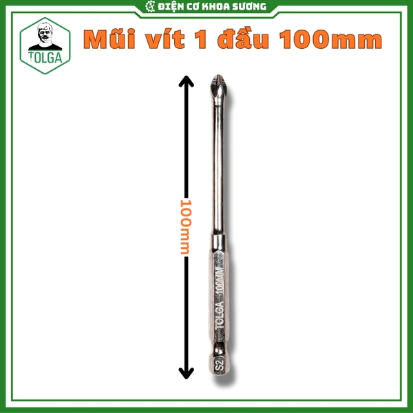 Mũi vít chống trượt Tolga thép S2, mũi vít 1 đầu, mũi vít 2 đầu - Hàng chính hãng